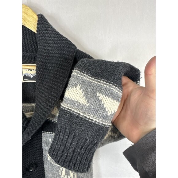 TNA Northwest Coast Lambswool Cardigan Small Cowichan Style Shawl Collar - Picture 2 of 8